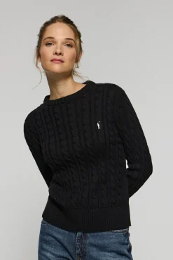 Jersey trenzado negro con logo bordado Rigby Go
