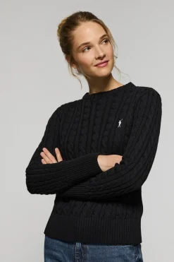 Jersey trenzado negro con logo bordado Rigby Go