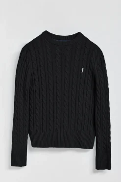 Jersey trenzado negro con logo bordado Rigby Go