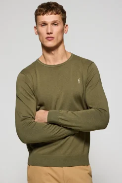 Jersey verde claro de punto con cuello redondo y bordado Rigby Go