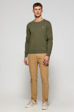 Jersey verde claro de punto con cuello redondo y bordado Rigby Go