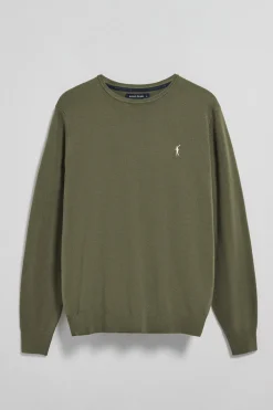 Jersey verde claro de punto con cuello redondo y bordado Rigby Go