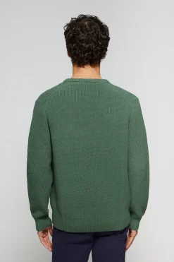 Jersey verde de punto en galga 9 con detalle Polo Club