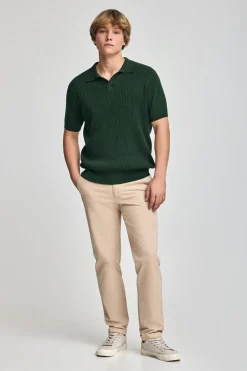 Jersey verde esmeralda acanalado Jay con monograma bordado