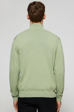 Jersey verde jade con cremallera y bordado Rigby Best
