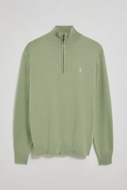 Jersey verde jade con cremallera y bordado Rigby Best