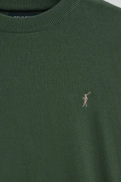Jersey verde lodo de mezcla de lana y bordado Rigby Go