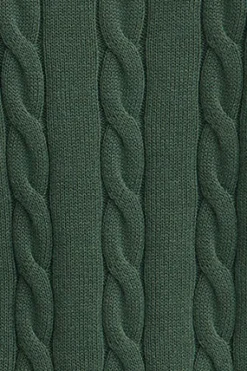 Jersey verde lodo de punto trenzado y mezcla de lana con bordado Rigby Go