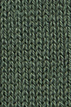 Jersey verde lodo de punto trenzado en mezcla de lana con media cremallera y bordado Rigby Go