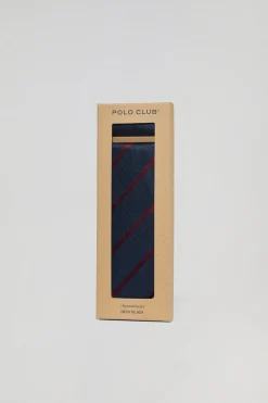 Pack de corbata y pañuelo de seda con detalle bordado Polo Club