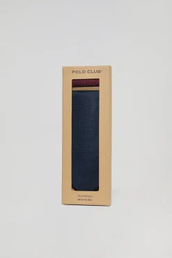 Pack de corbata y pañuelo de seda con detalle bordado Polo Club