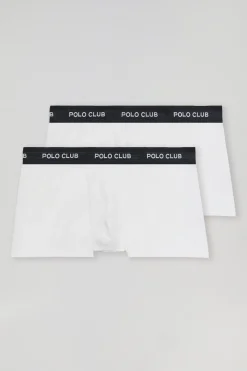 Pack de dos boxers blancos con logotipo Polo Club