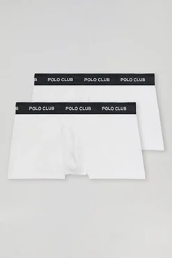 Pack de dos boxers blancos con logotipo Polo Club