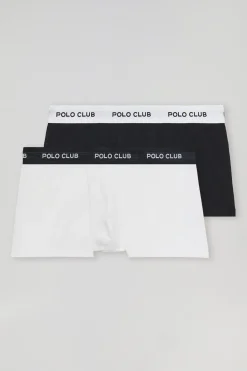 Pack de dos boxers blanco y negro con logotipo Polo Club