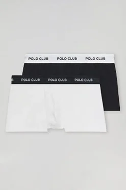 Pack de dos boxers blanco y negro con logotipo Polo Club