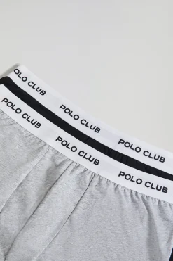 Pack de dos boxers negro y gris con logotipo Polo Club