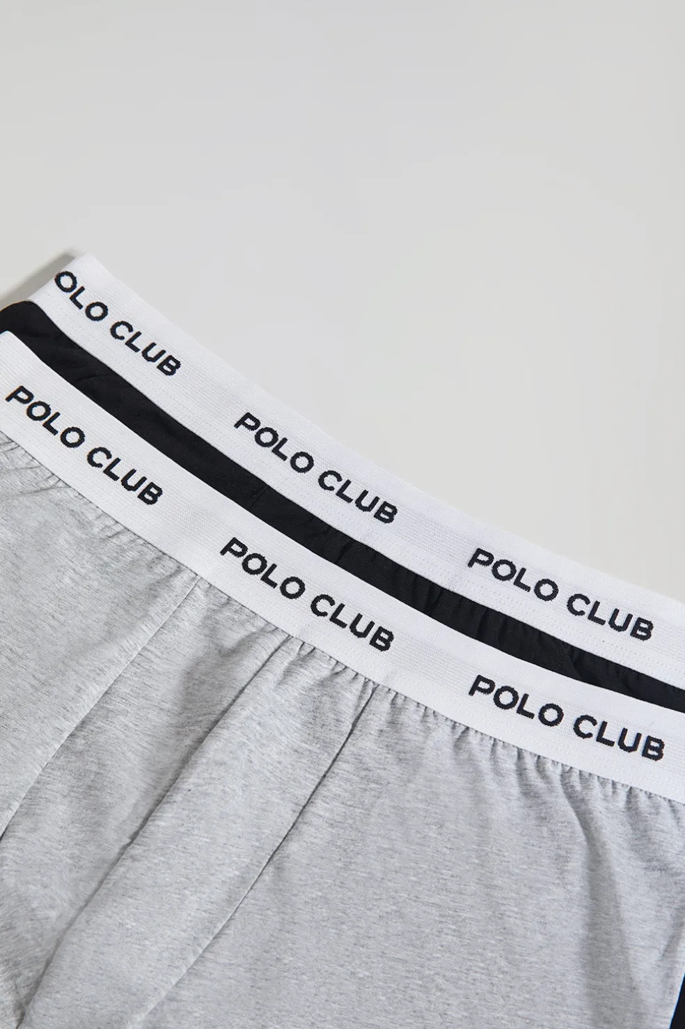 Pack de dos boxers negro y gris con logotipo Polo Club