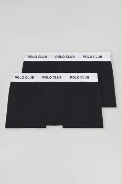 Pack de dos boxers negros con logotipo Polo Club