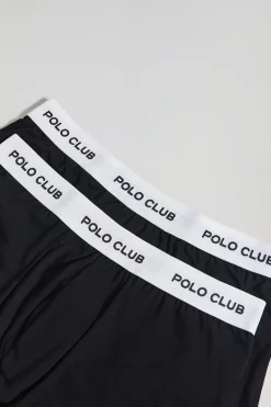 Pack de dos boxers negros con logotipo Polo Club