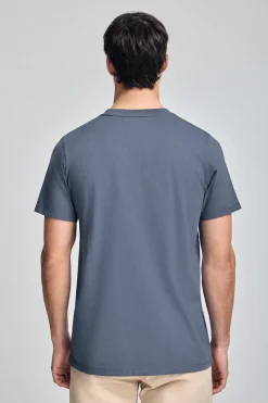 Pack de dos camisetas granate y azul denim con cuello redondo y logo bordado Rigby Go