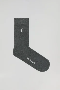 Pack de dos pares de calcetines gris oscuro con logo Rigby Go