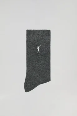 Pack de dos pares de calcetines gris oscuro con logo Rigby Go