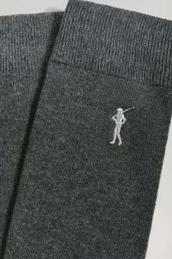 Pack de dos pares de calcetines gris oscuro con logo Rigby Go