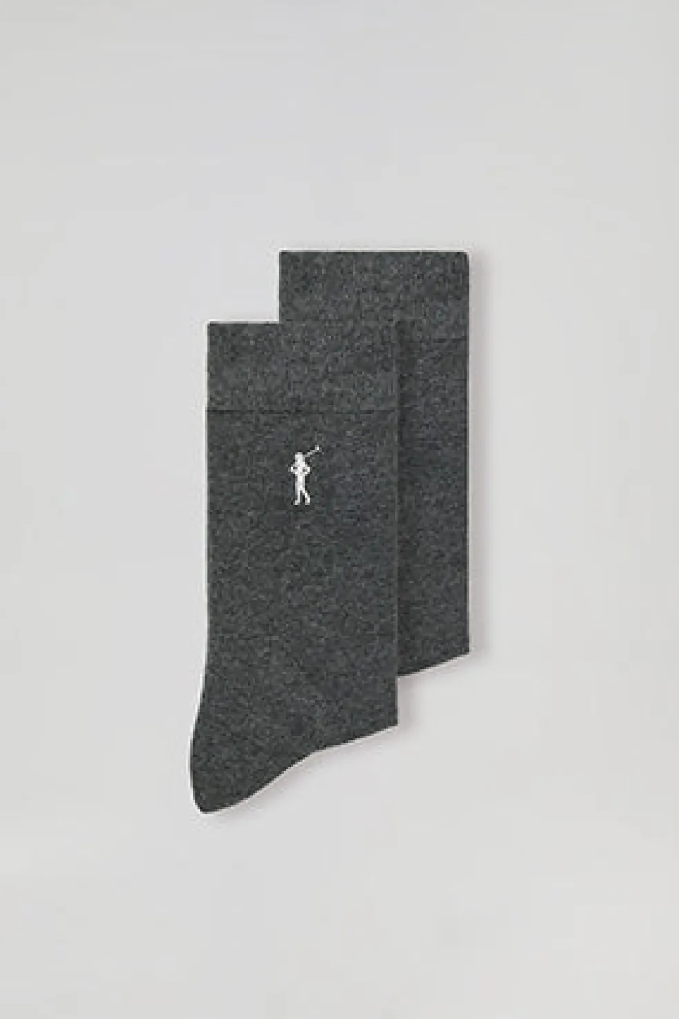 Pack de dos pares de calcetines gris oscuro con logo Rigby Go
