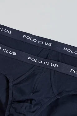 Pack de dos slips azul marino con detalle Polo Club