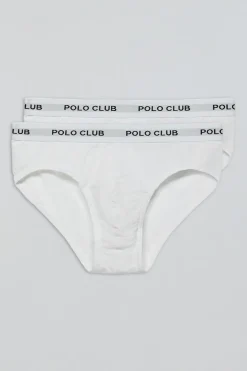 Pack de dos slips blancos con detalle Polo Club