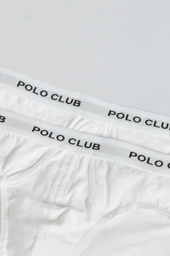 Pack de dos slips blancos con detalle Polo Club