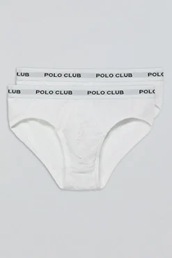 Pack de dos slips blancos con detalle Polo Club