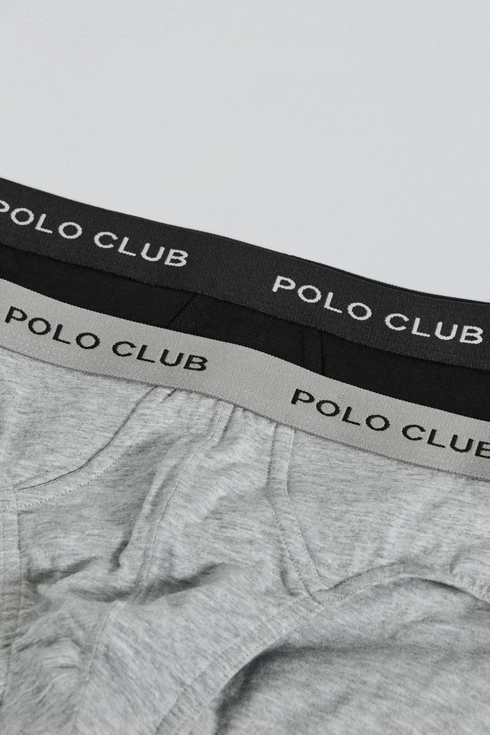 Pack de dos slips negro y gris con detalle Polo Club