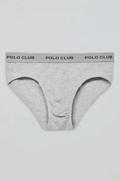 Pack de dos slips negro y gris con detalle Polo Club
