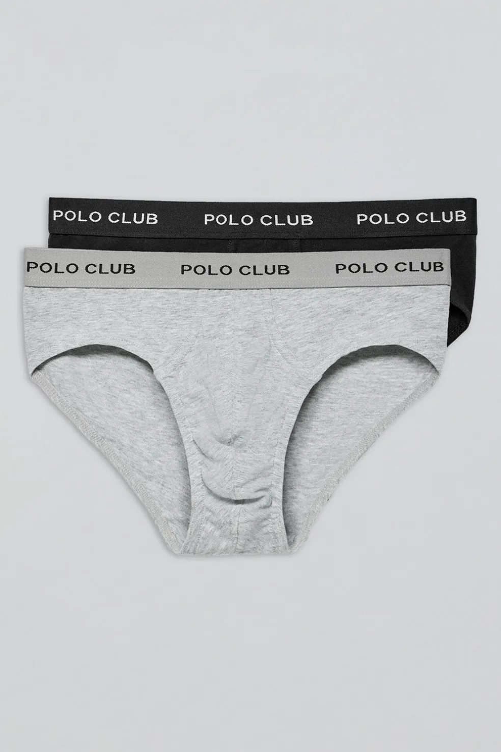 Pack de dos slips negro y gris con detalle Polo Club
