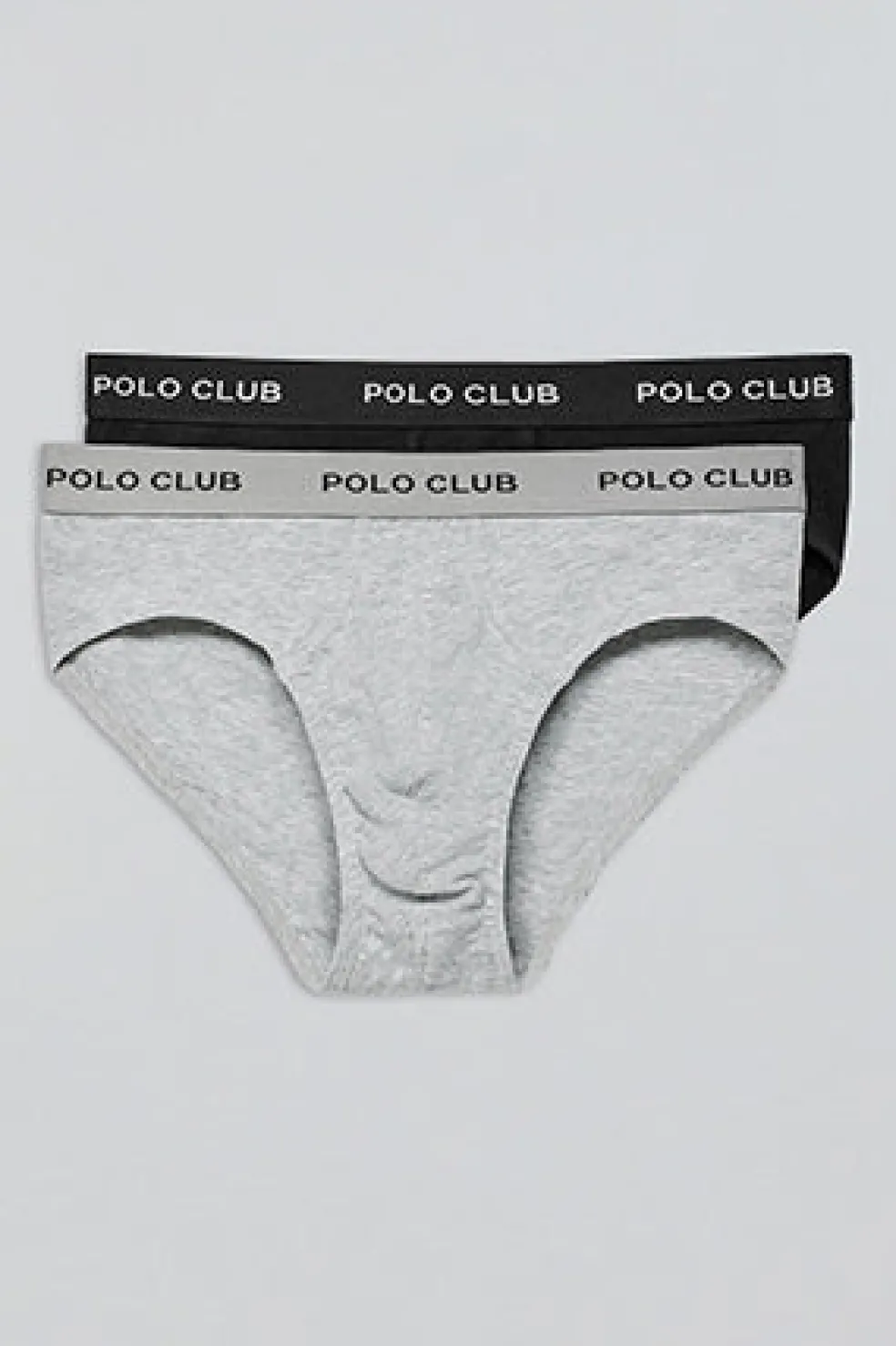 Pack de dos slips negro y gris con detalle Polo Club