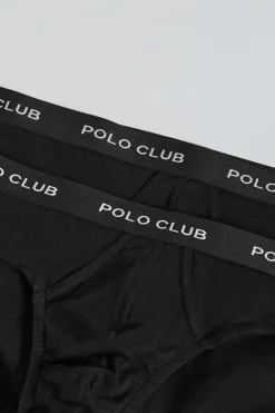 Pack de dos slips negros con detalle Polo Club