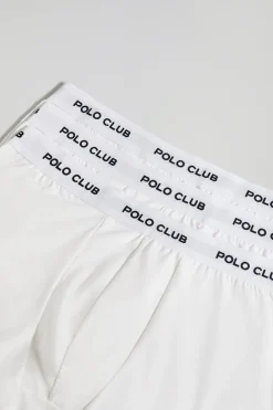 Pack de tres boxers blancos con logotipo Polo Club