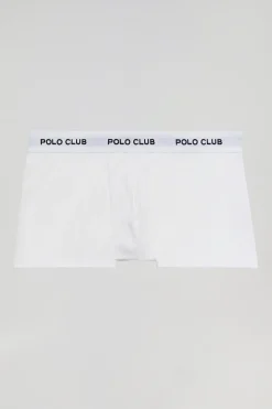 Pack de tres boxers blancos con logotipo Polo Club