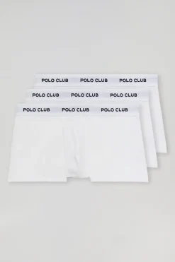 Pack de tres boxers blancos con logotipo Polo Club