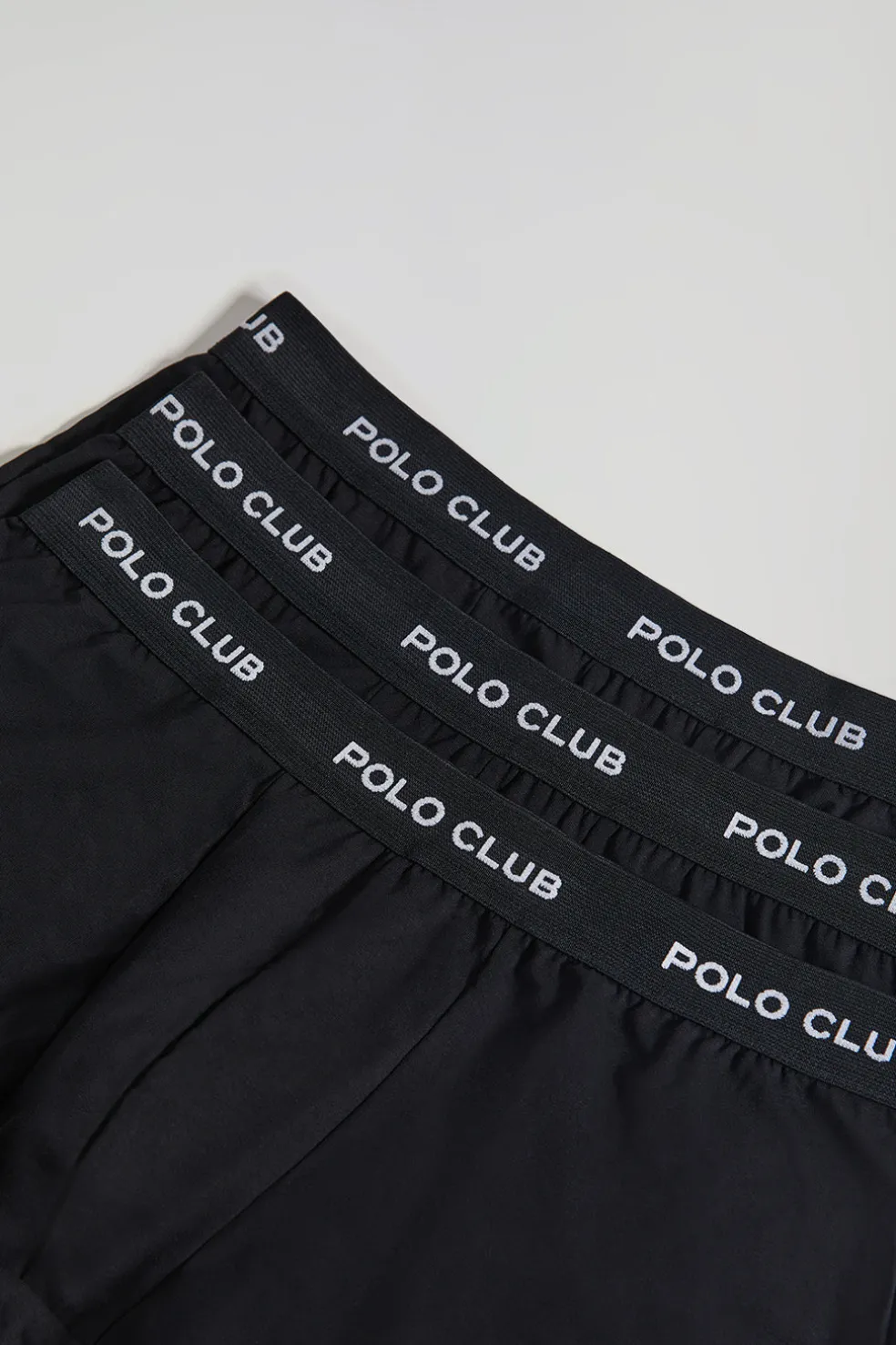 Pack de tres boxers negros con logotipo Polo Club
