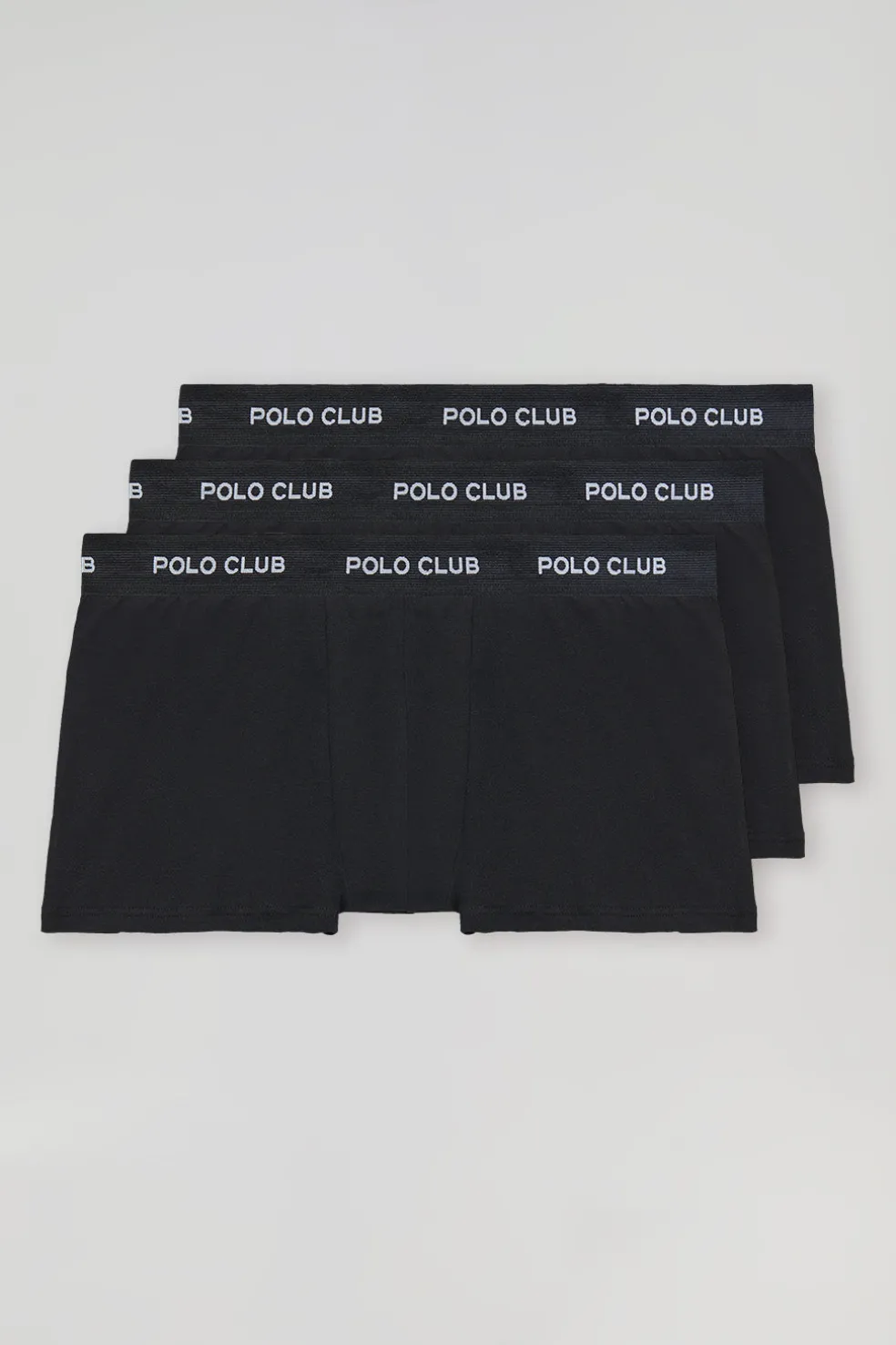 Pack de tres boxers negros con logotipo Polo Club