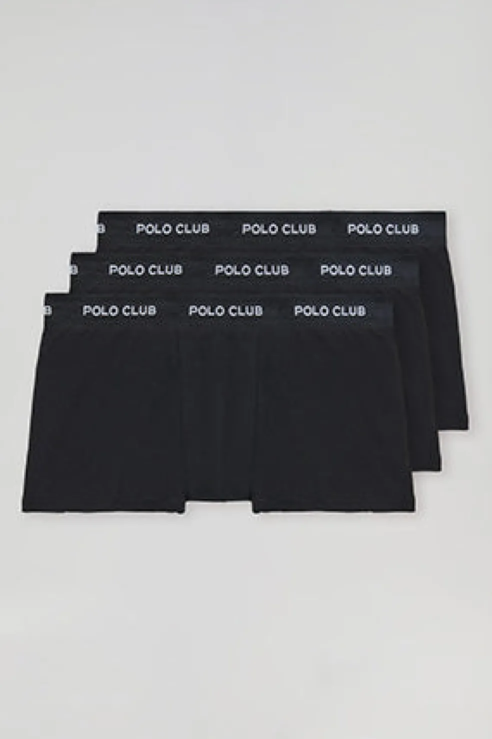 Pack de tres boxers negros con logotipo Polo Club