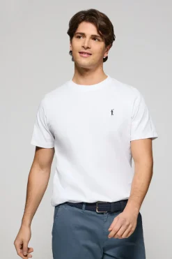 Pack de tres camisetas de manga corta negra,azul denim y blanca con logo Rigby Go
