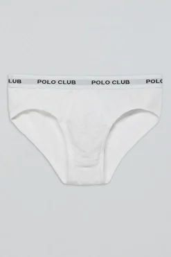 Pack de tres slips blancos con detalle Polo Club