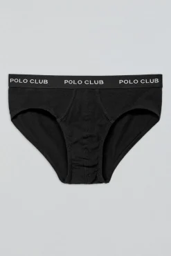 Pack de tres slips negro, gris y blanco con detalle Polo Club