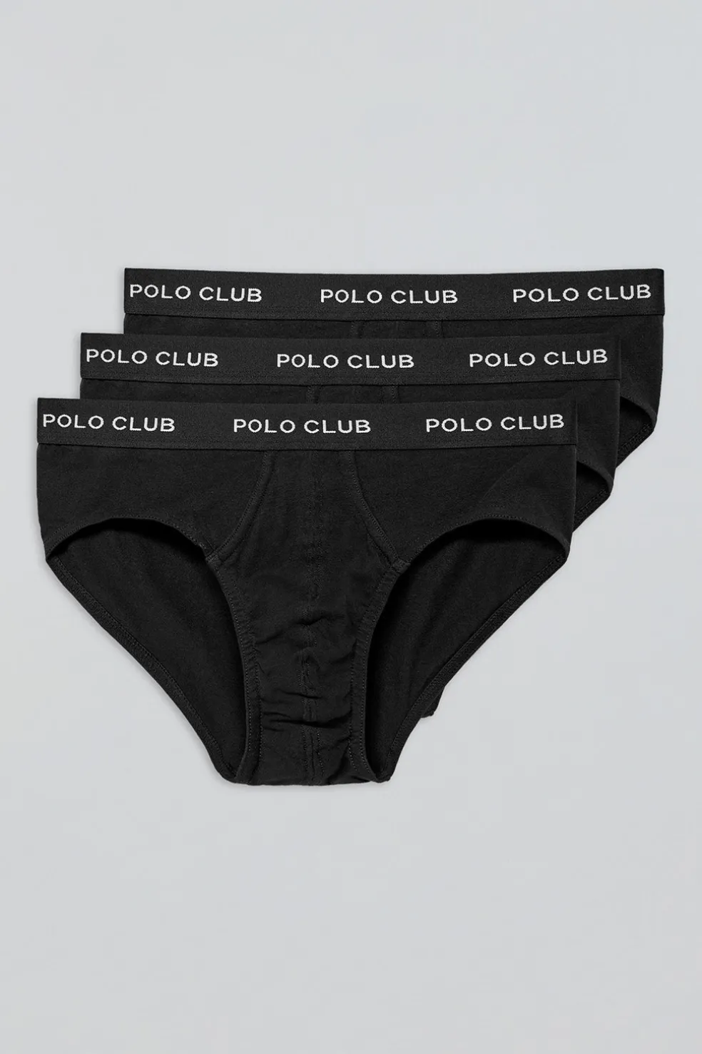 Pack de tres slips negros con detalle Polo Club