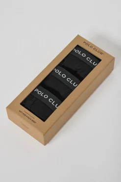 Pack de tres slips negros con detalle Polo Club