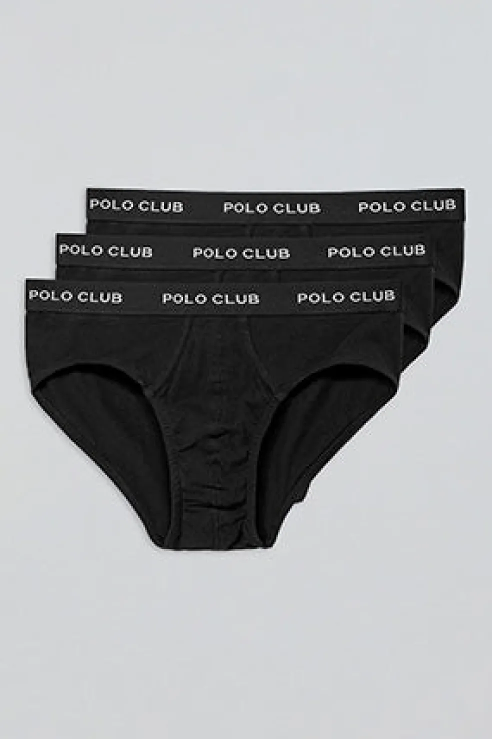 Pack de tres slips negros con detalle Polo Club