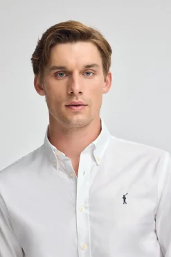 Pack hombre de dos camisas azul celeste y blanca de corte regular con logo Rigby Go